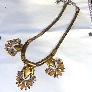 Stella Dot gold, rhinestone, Art Deco necklace